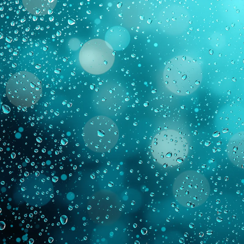 Rain Kissed Aqua Glass Aqua Background