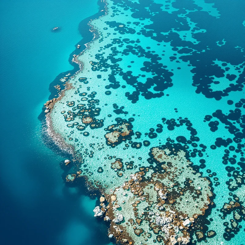 Reef Shelf Aerial Aqua Background