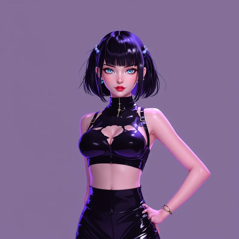 baddie style avatar with glossy makeup for messaging profile icon