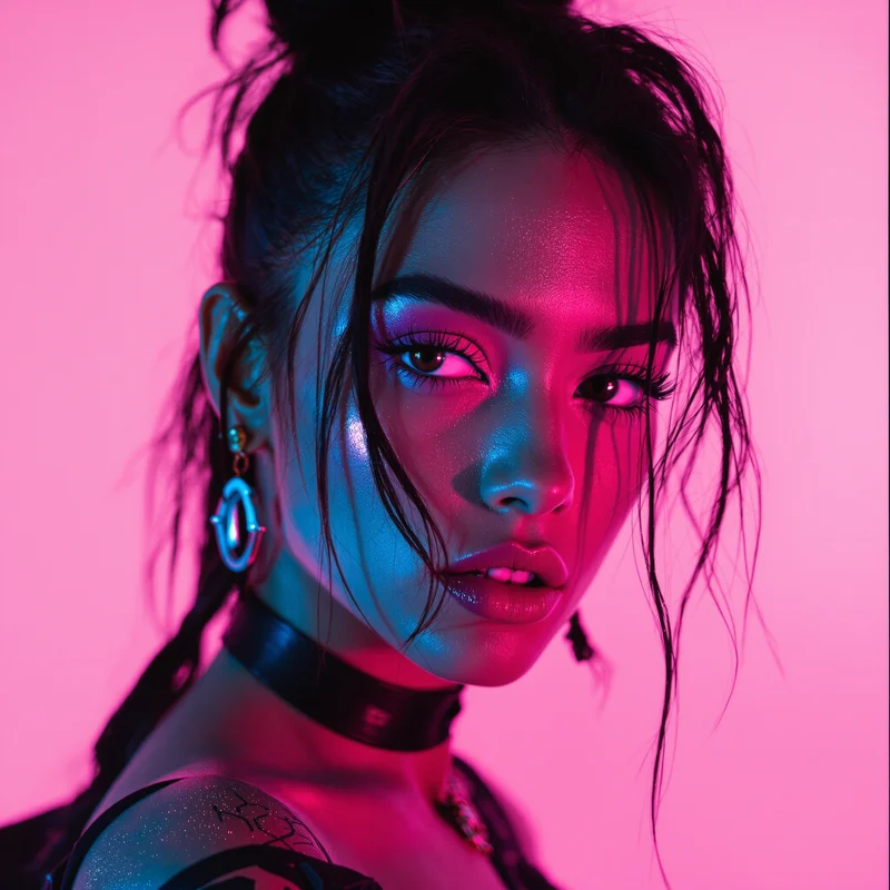 baddie PFP portrait with sharp lighting for profile picture use