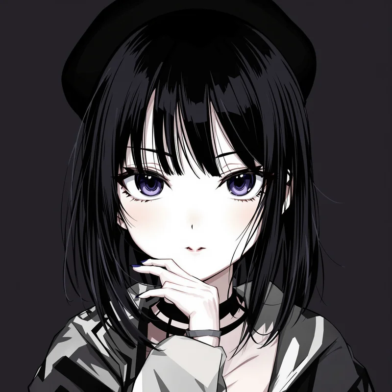 attitude portrait PFP with glossy makeup for messaging profile icon