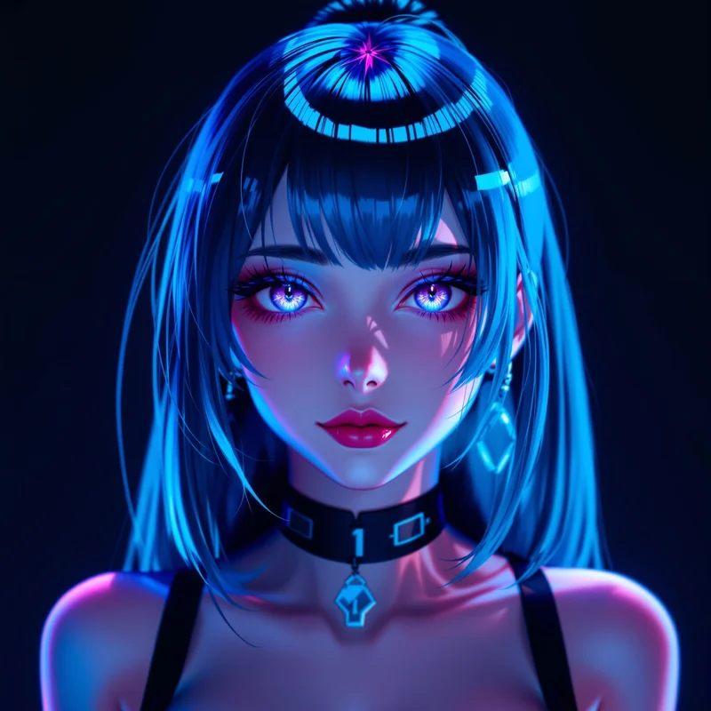 baddie style avatar with neon glow for avatar display