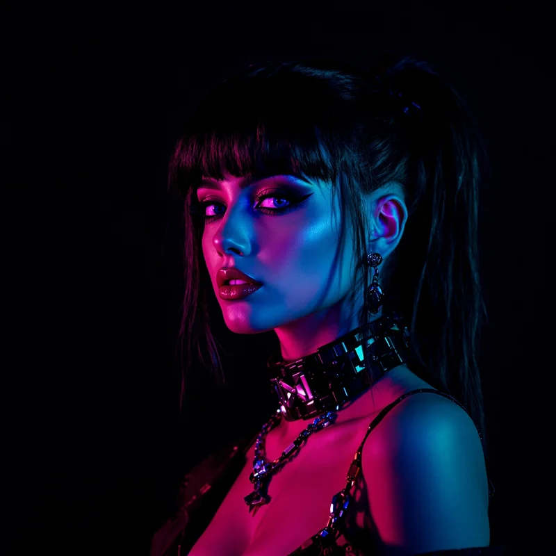 confident profile picture with neon glow for messaging profile icon