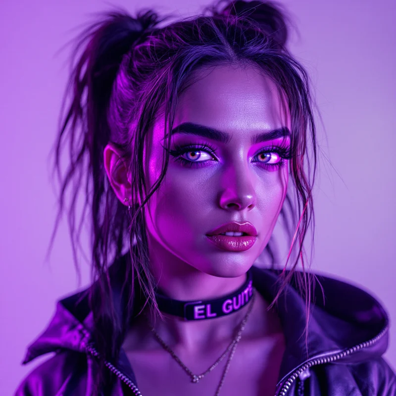 attitude portrait PFP with glossy makeup for digital identity