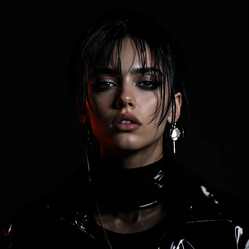 attitude portrait PFP with glossy makeup for avatar display