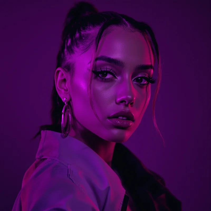 baddie style avatar with strong contrast for profile picture use