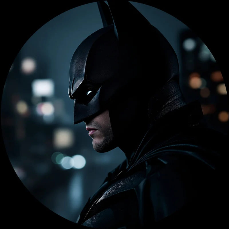 Batman avatar profile image with intense shadow expression
