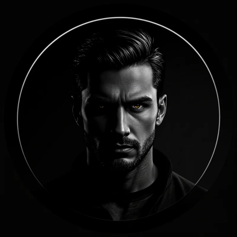 Batman avatar profile image with intense shadow expression