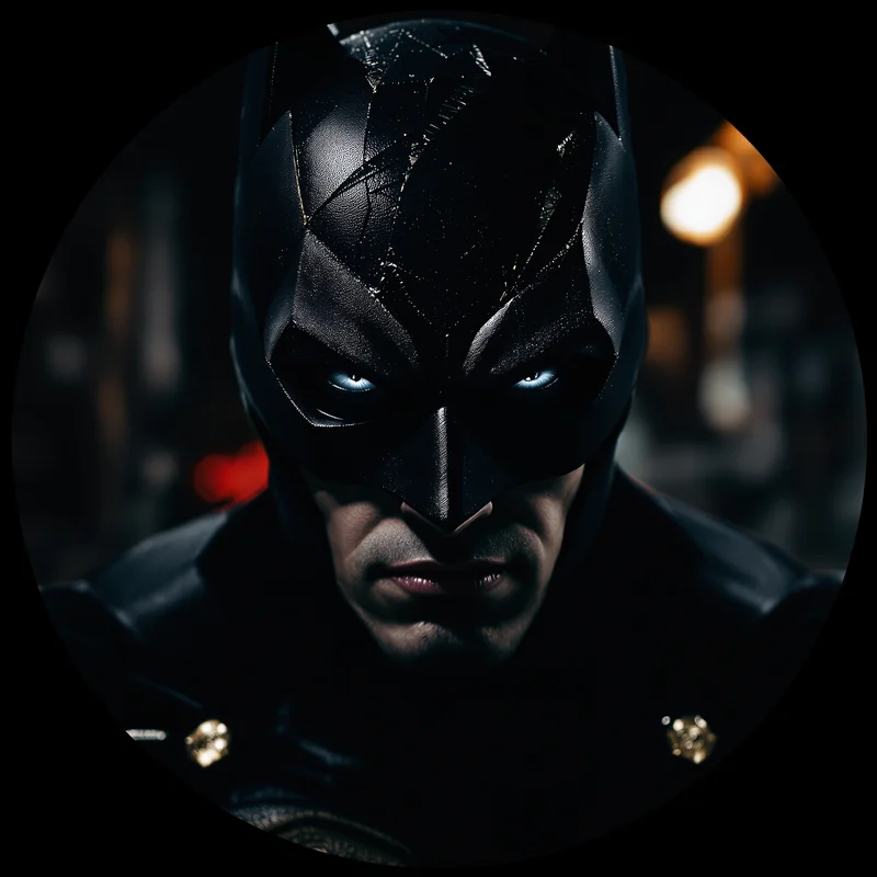 Batman avatar profile image with intense shadow expression