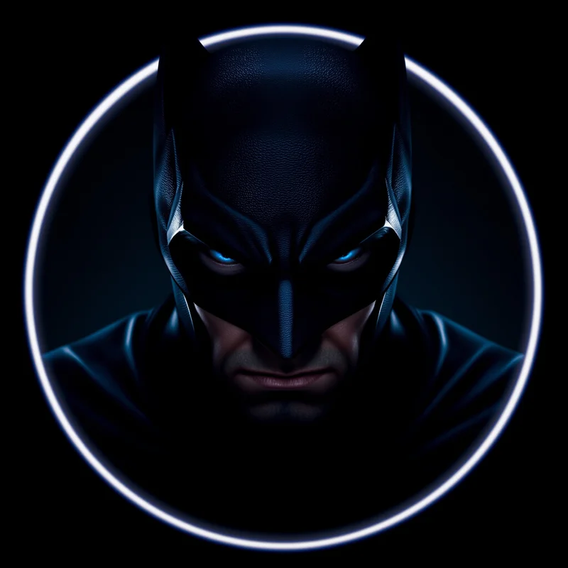 Batman avatar profile image with intense shadow expression
