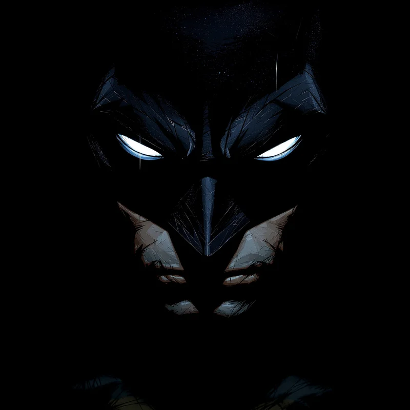glowing eyes batman pfp with dark silhouette