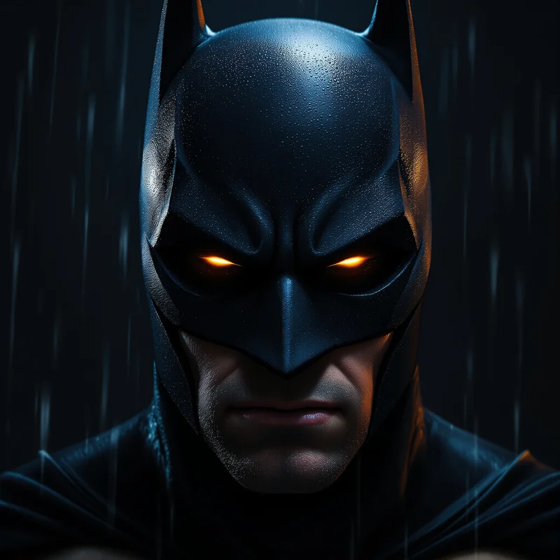 half mask batman pfp with emotional split lighting