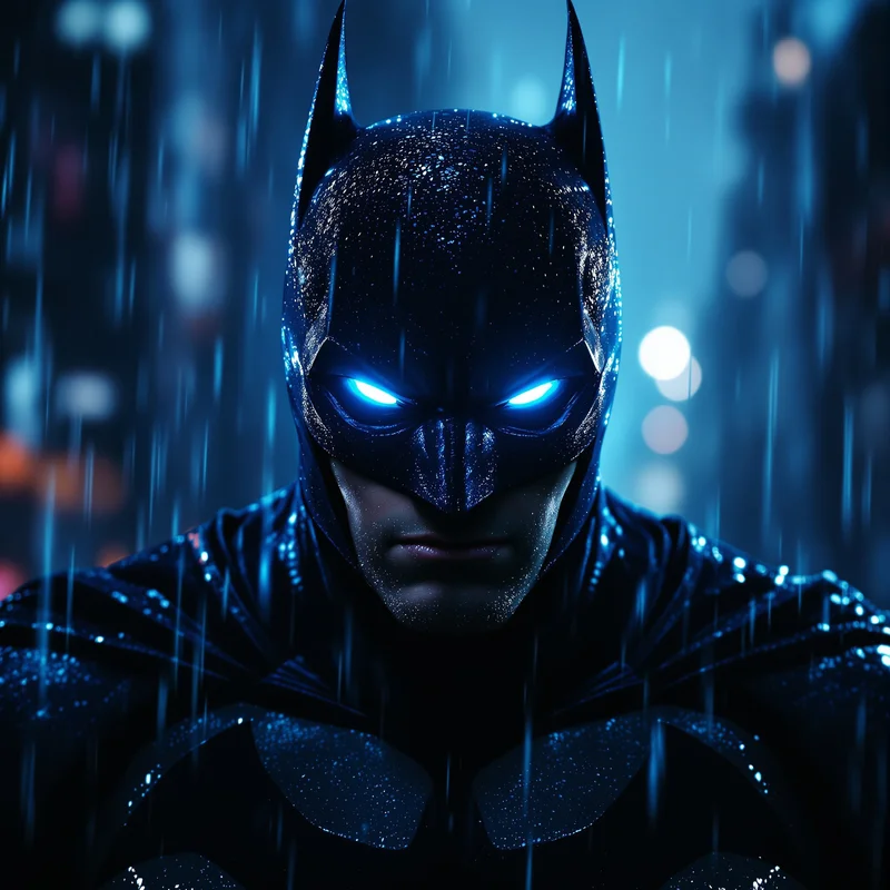 rain gotham batman pfp with cinematic loneliness