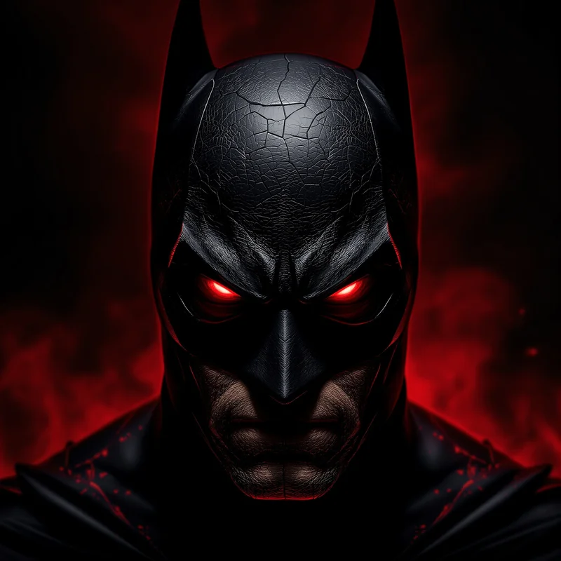 red rage batman pfp with aggressive dark aura