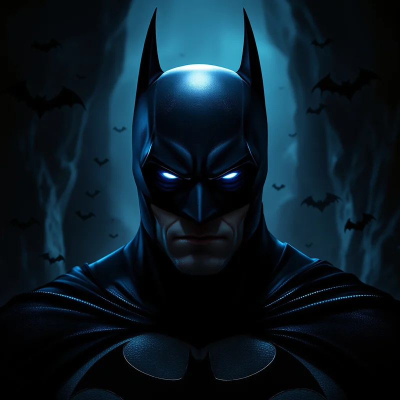 silent cave batman pfp with emotional dark atmosphere
