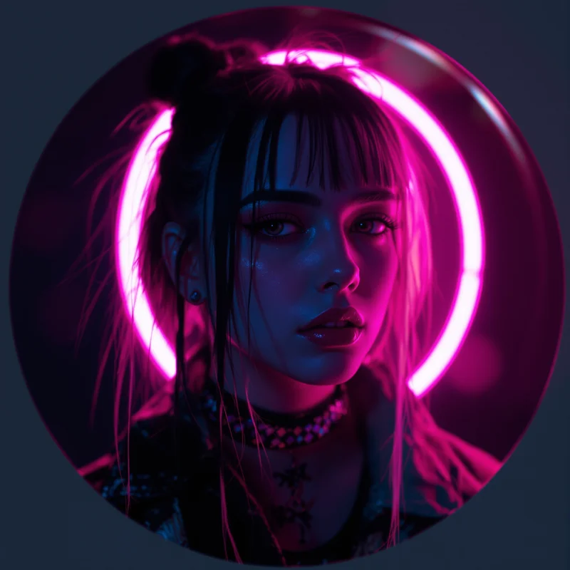 Billie Eilish avatar profile image with moody expression