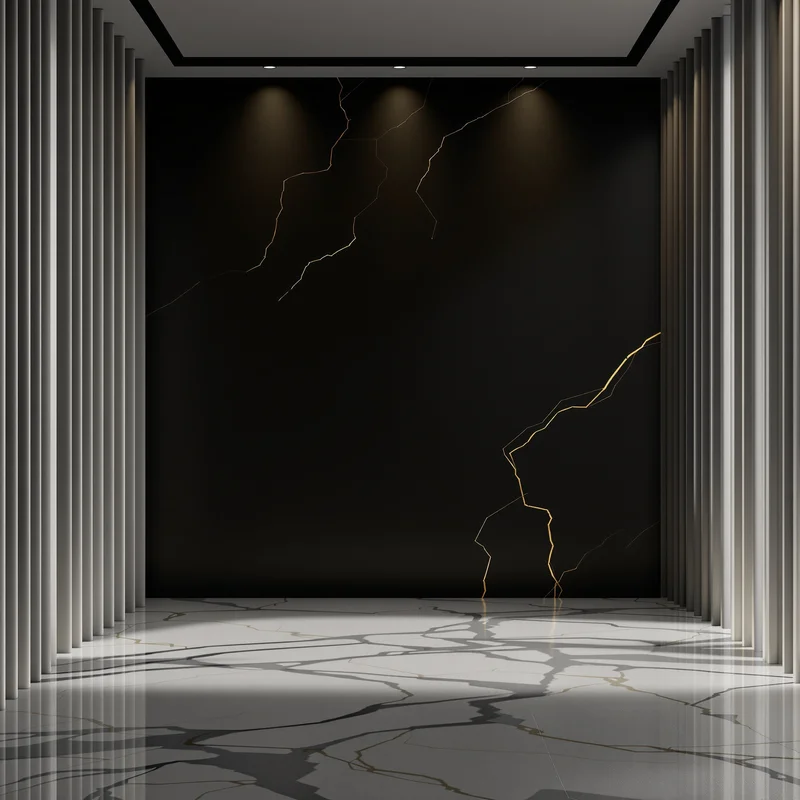 Studio minimal black gold background