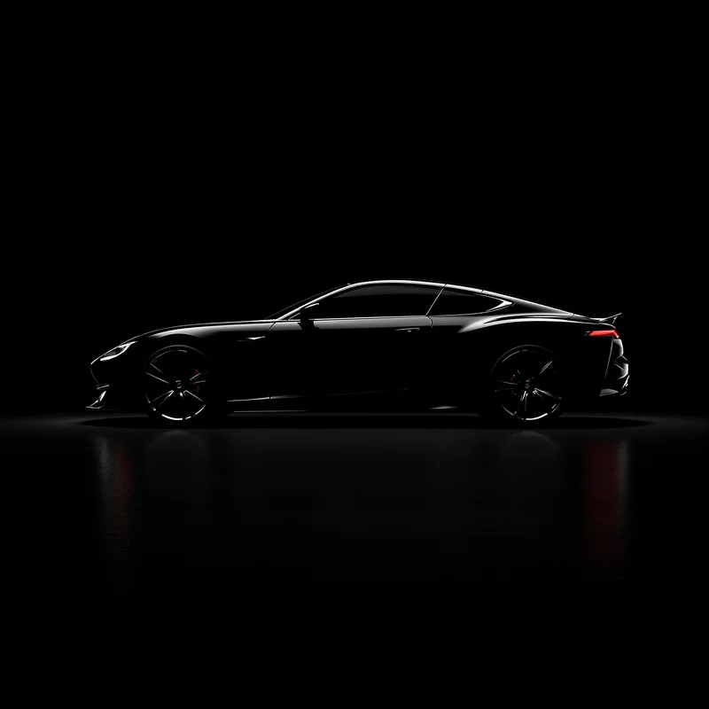 Car Outline Luxury Black Background