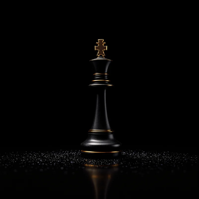 Chess King Shadow Black Background