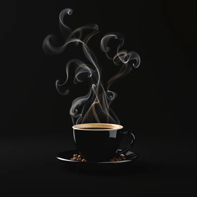 Espresso Steam Black Background