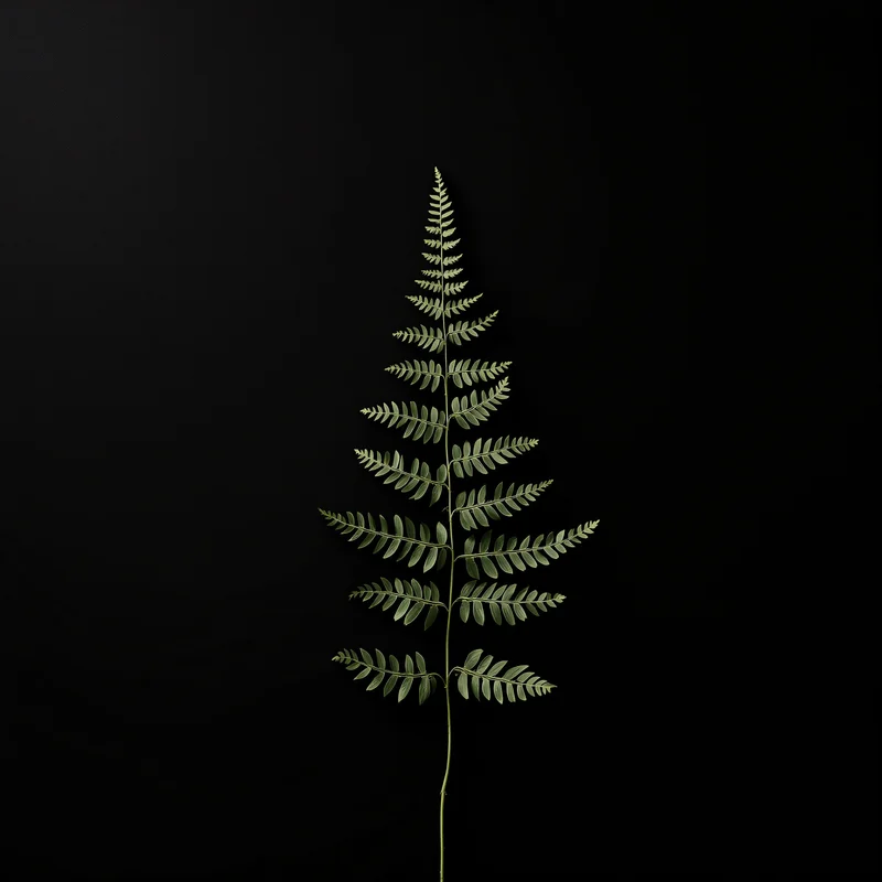 Fern Leaf Shadow Black Background
