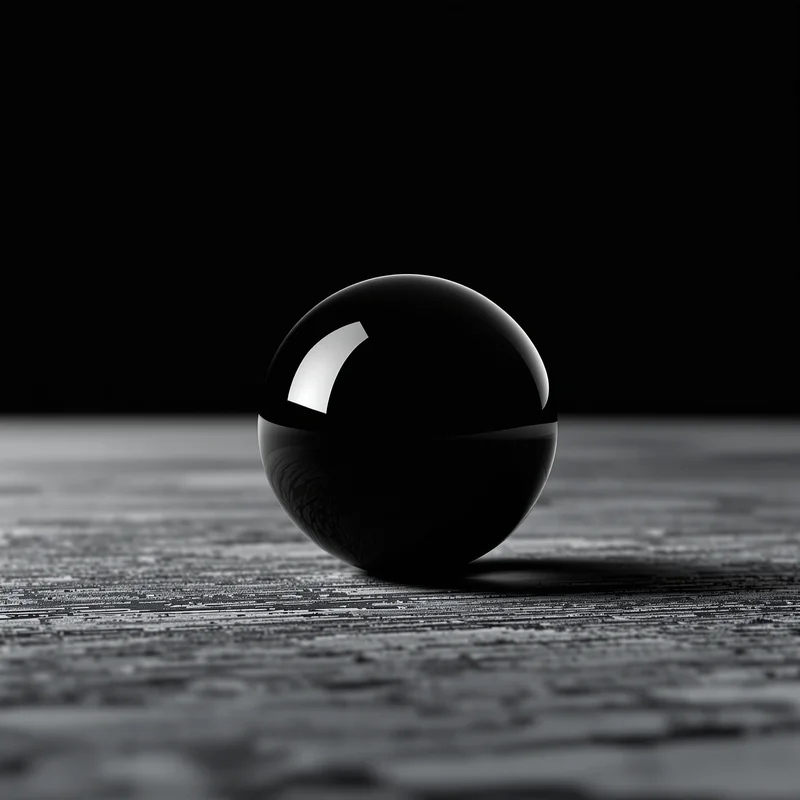 Glass Marble Reflection Black Background