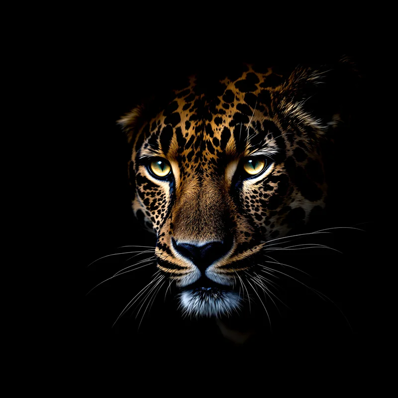 Leopard Eyes in Darkness Background