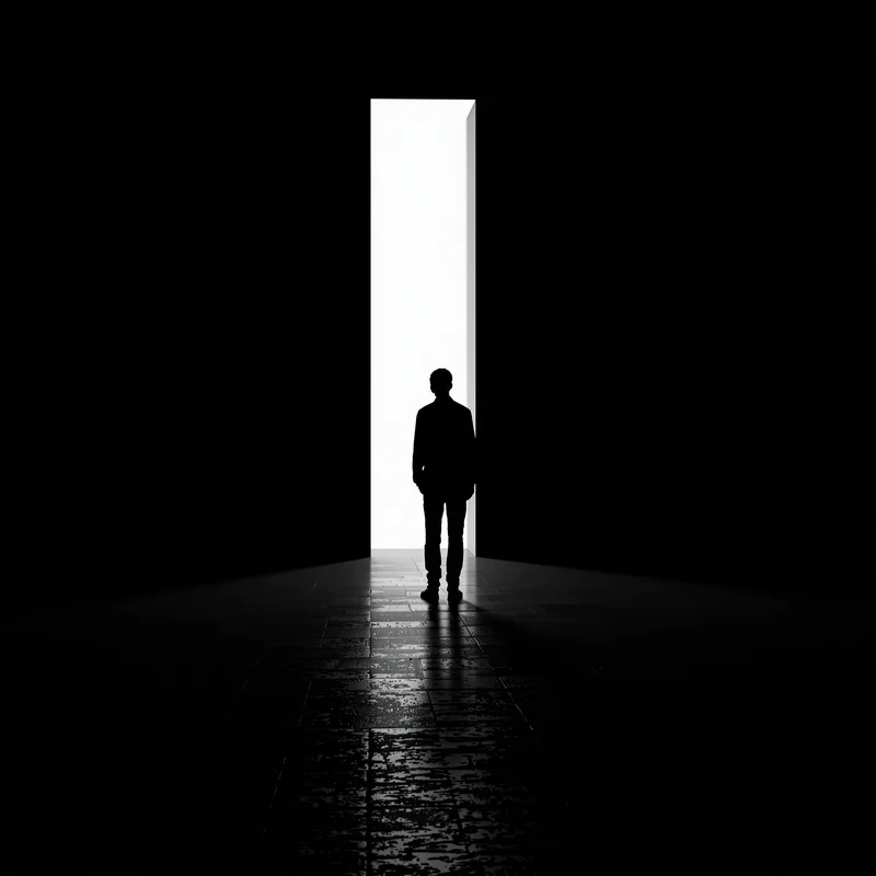 Lonely Window Figure Black Background