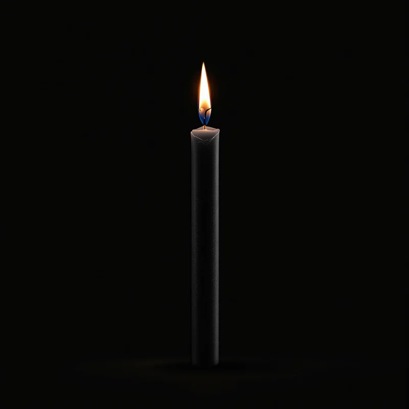 Minimal Candle Flame Black Background