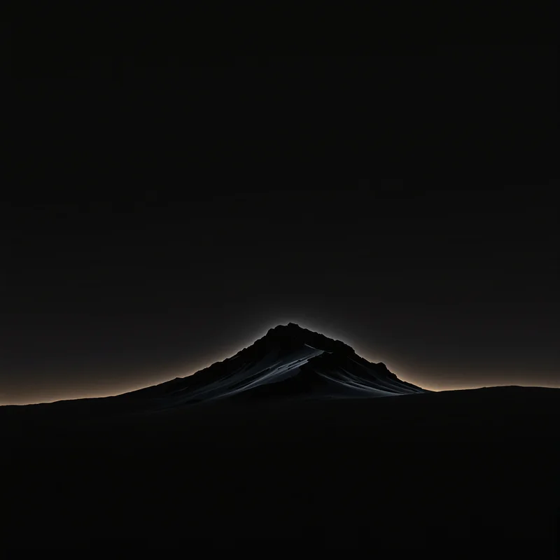 Moonlit Mountain Minimal Black Background