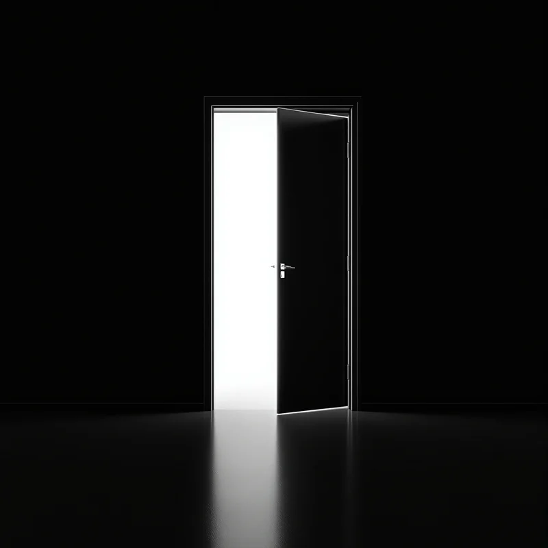 Open Door Light Slice Black Background