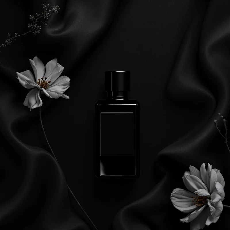 Perfume Bottle Shadow Black Background