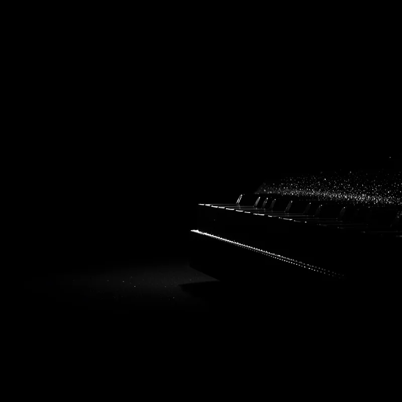 Piano Edge Black Background