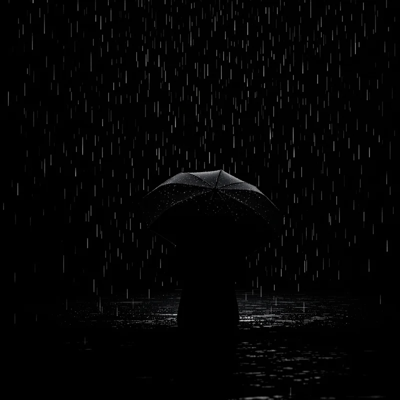 Umbrella Rain Noir Black Background