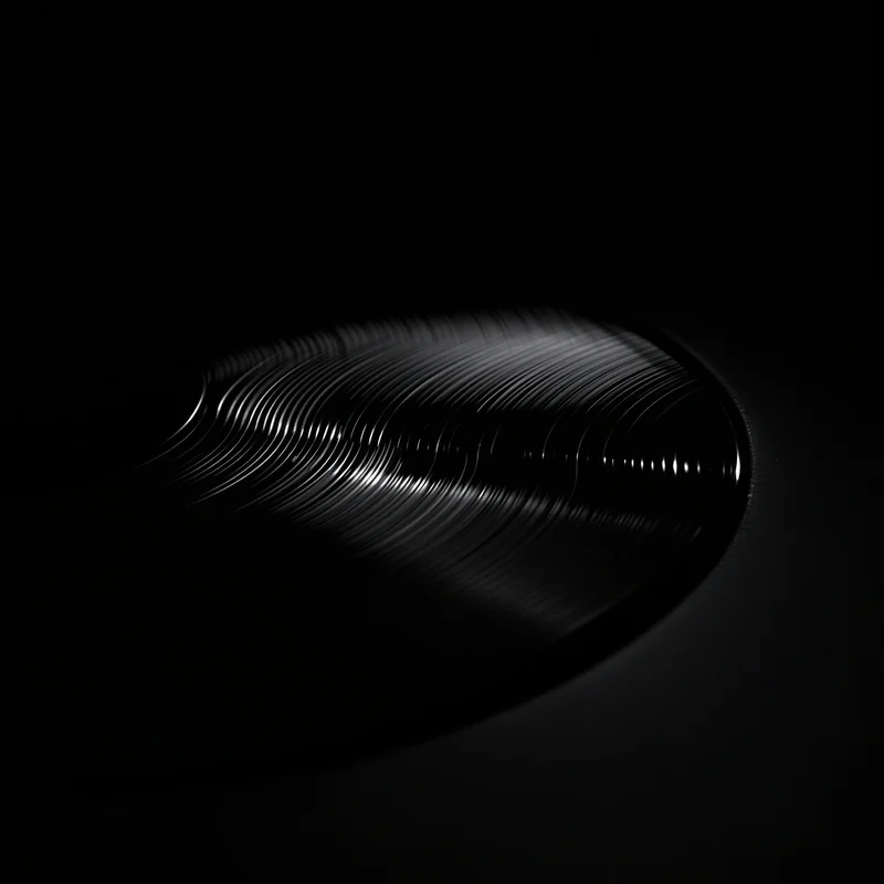 Vinyl Record Edge Black Background