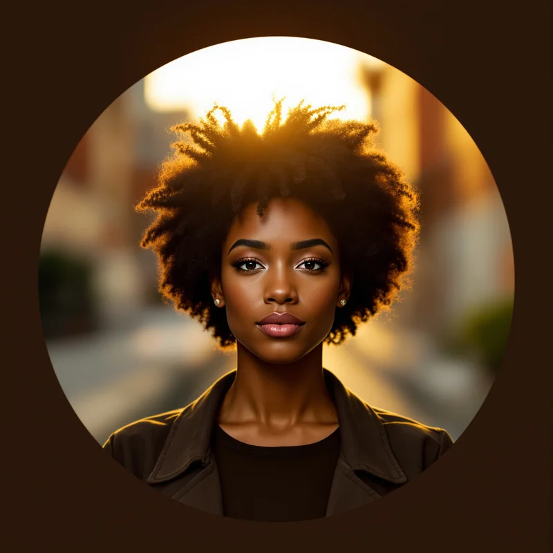 Black Girl avatar profile image with confident expression