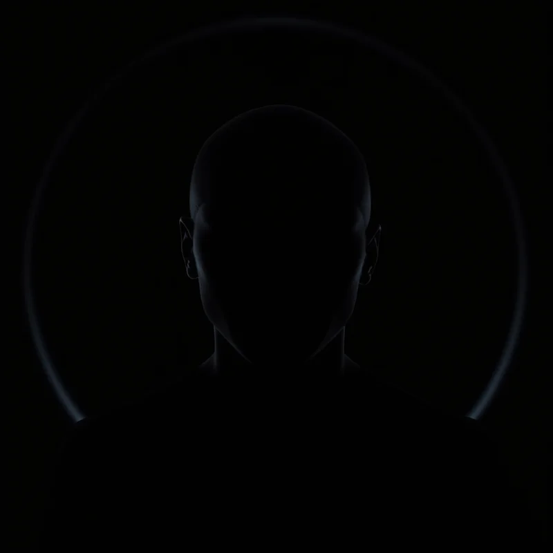 Black avatar profile image with clean composition and clarity