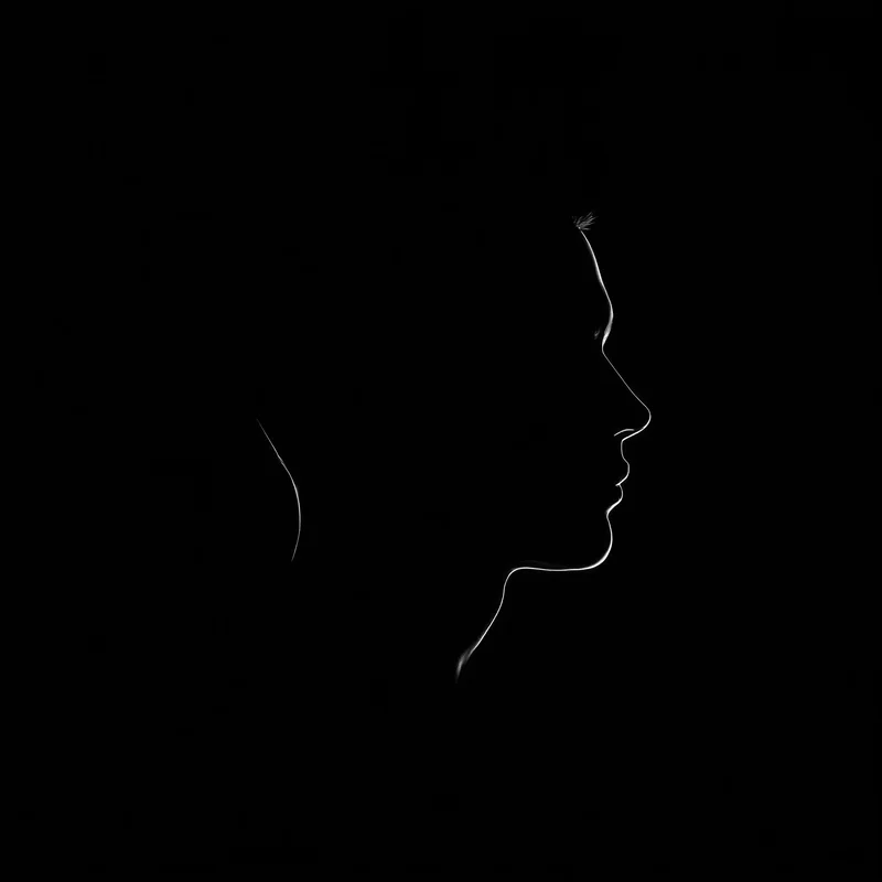 Black avatar profile image with clean composition and clarity