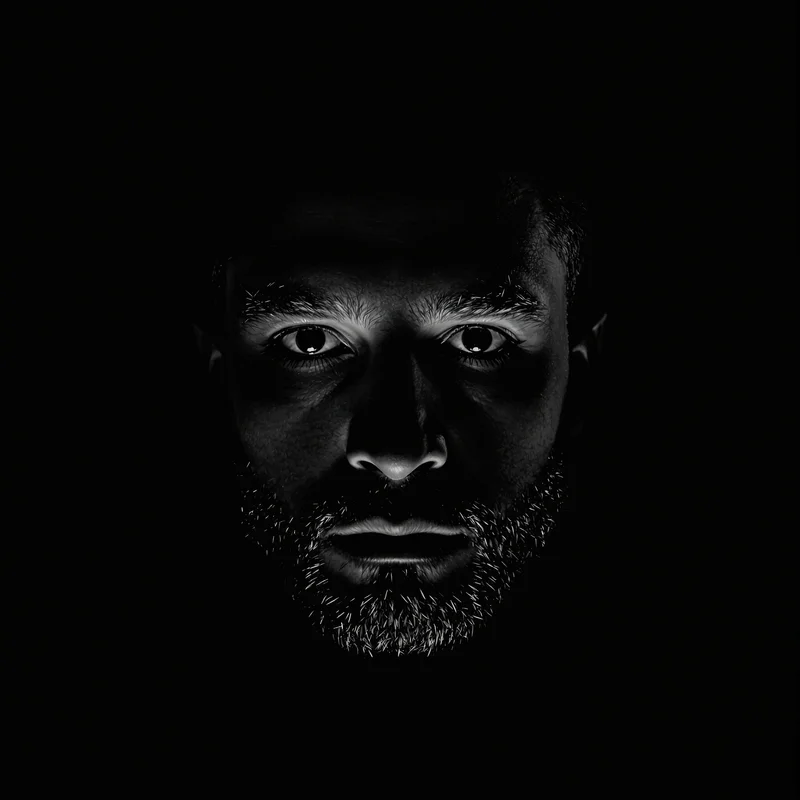 Black PFP avatar with minimal identity and strong contrast