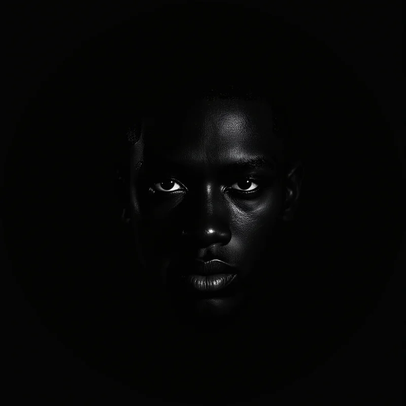 Black PFP avatar with minimal identity and strong contrast