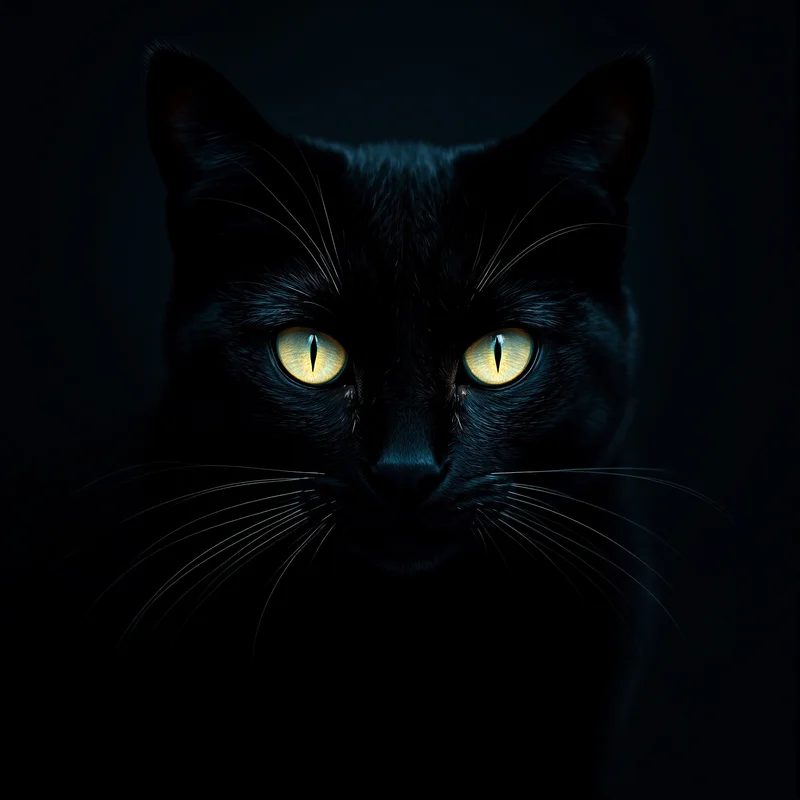 Black cat PFP with glowing eyes and shadow aura