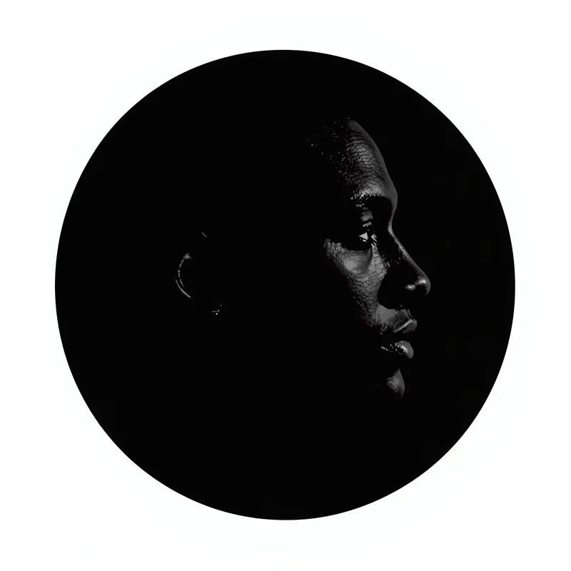 Black PFP with dark tones and strong identity focus