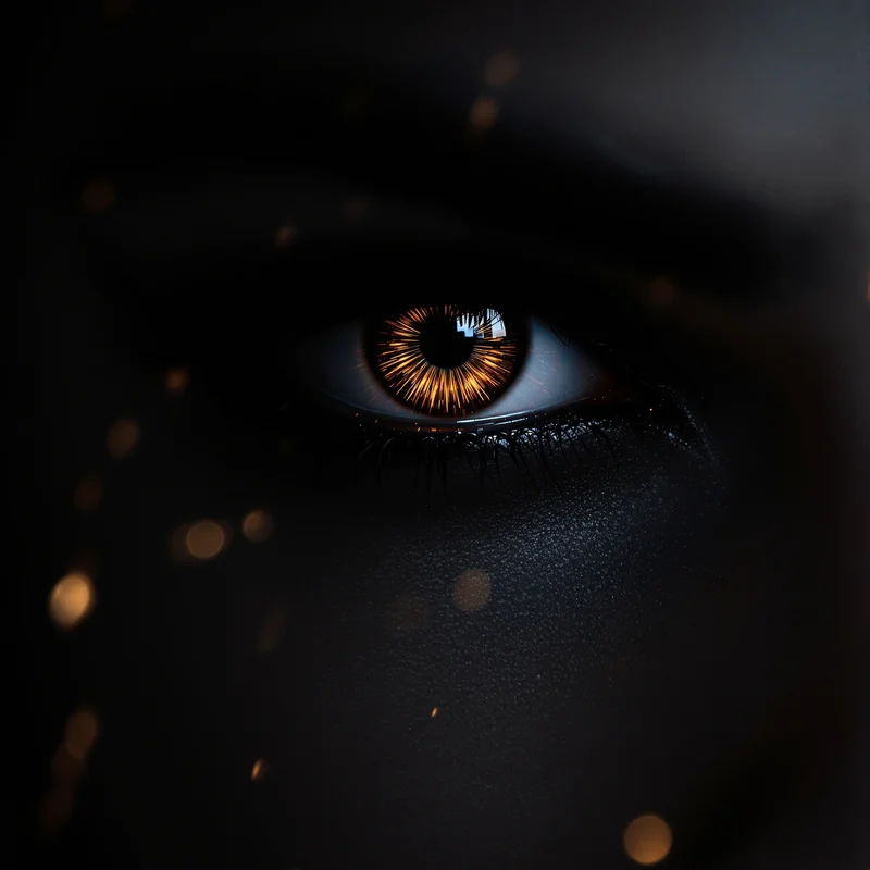 Black PFP with glowing eyes and dark aura