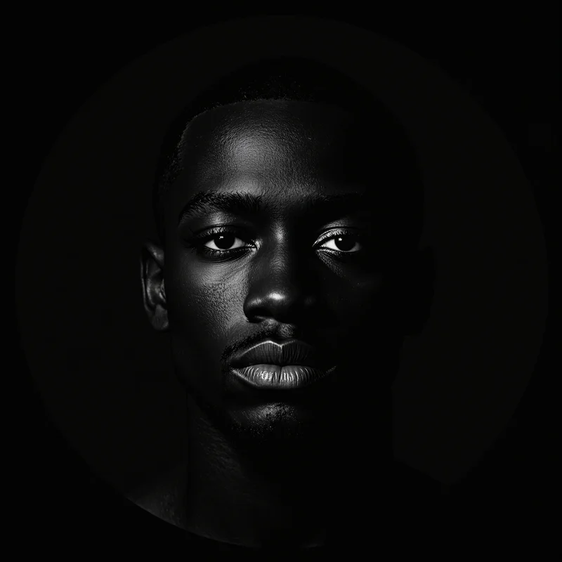 Black avatar portrait with minimal aesthetic and clarity