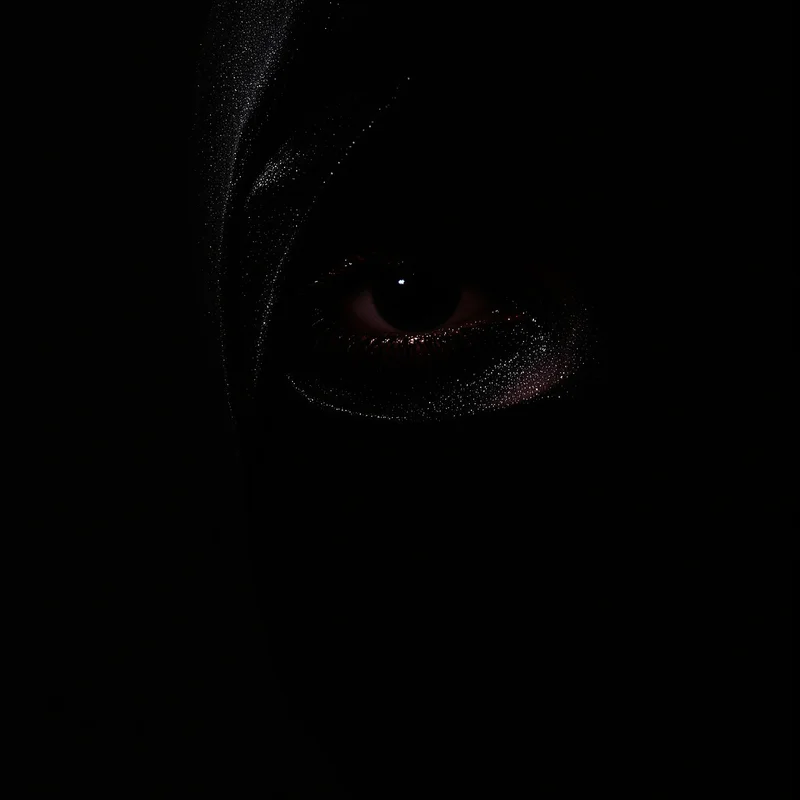 Black PFP with shadow face and glowing eye