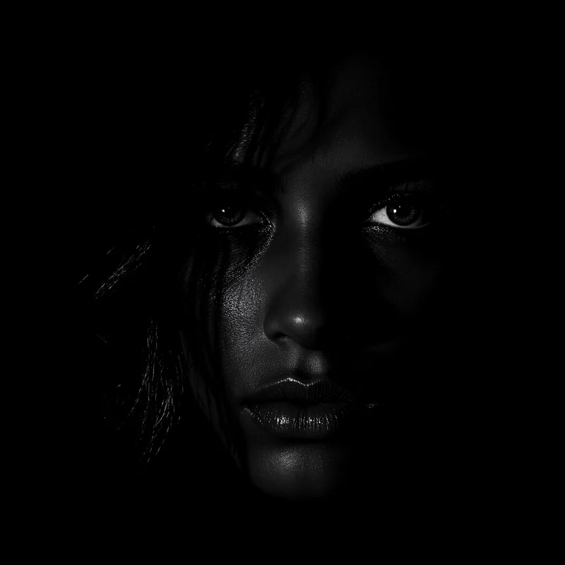 Black PFP avatar with minimal identity and strong contrast