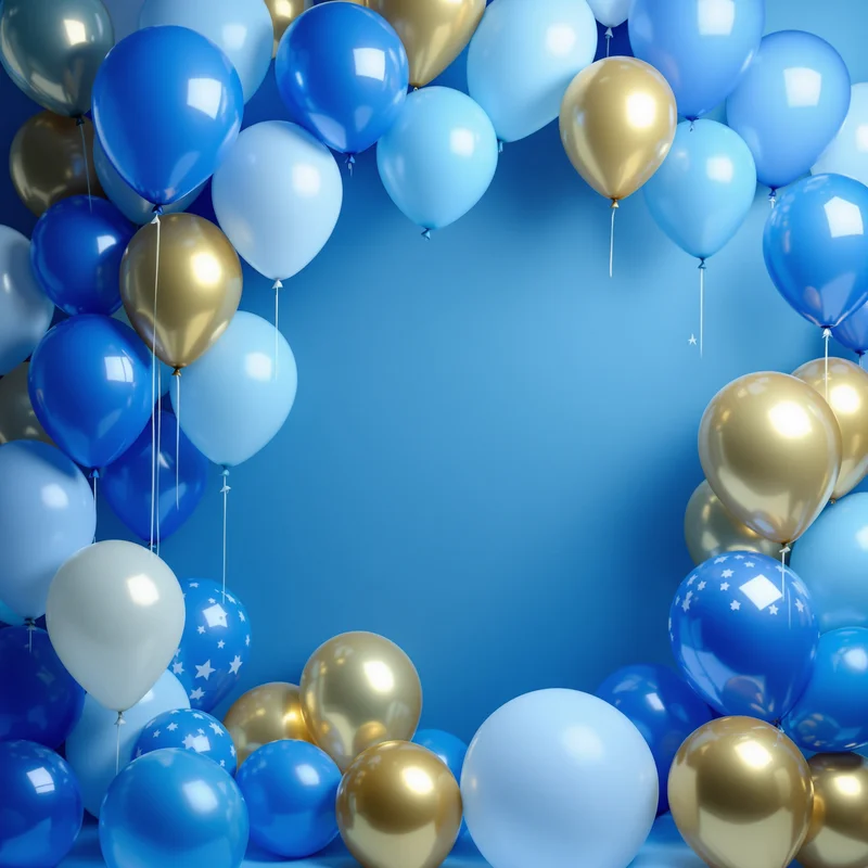 Blue Balloon Cluster Background