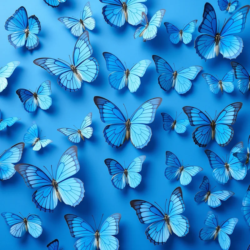 Blue Butterfly Cluster Background