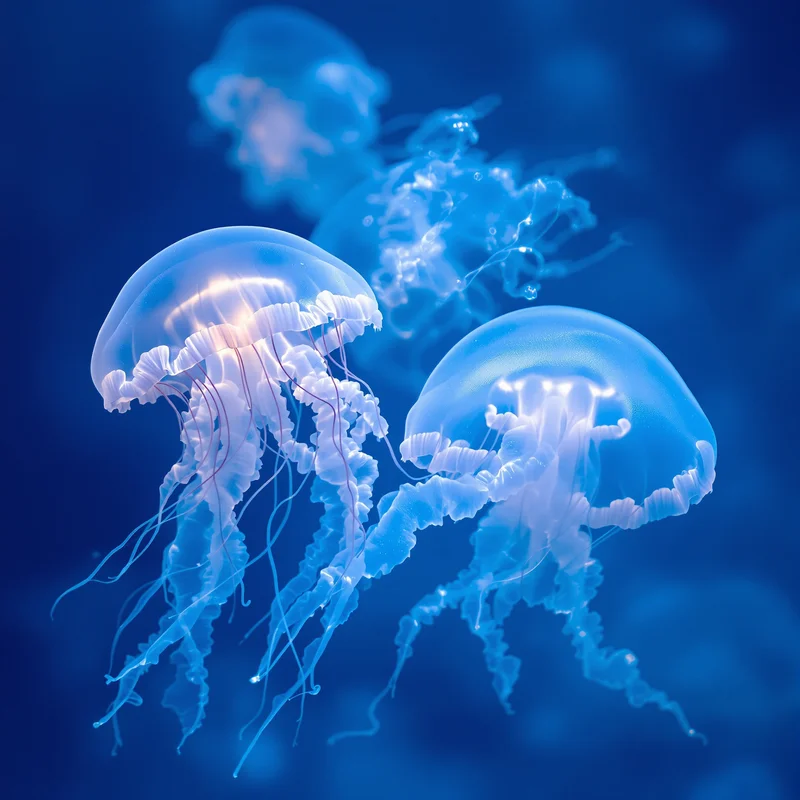 Blue Jellyfish Glow Background