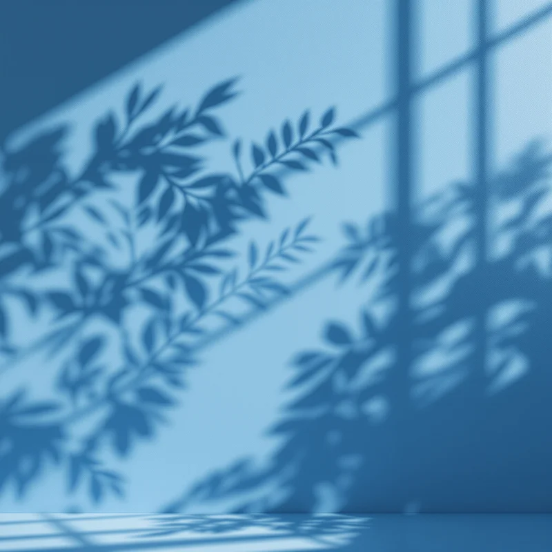 Blue Leaf Shadow Background